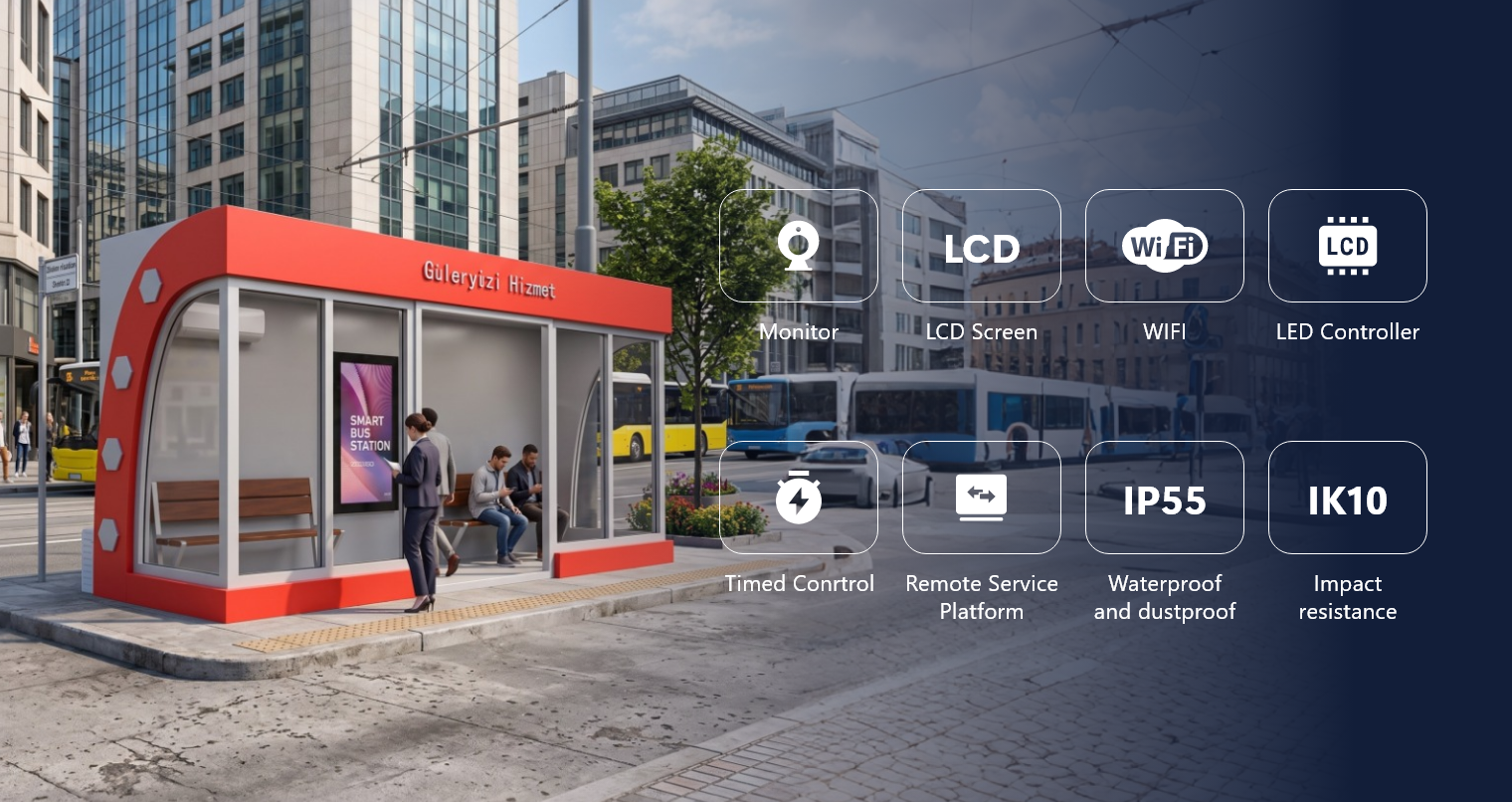 Outdoor Intelligent Bus Station Kiosk ZX-BS-008_9