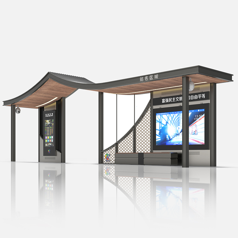Modern Solar Bus Stop Shelter-HCT-0119