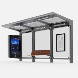 Outdoor Modern Bus Stop Shelter-HCT-0109
