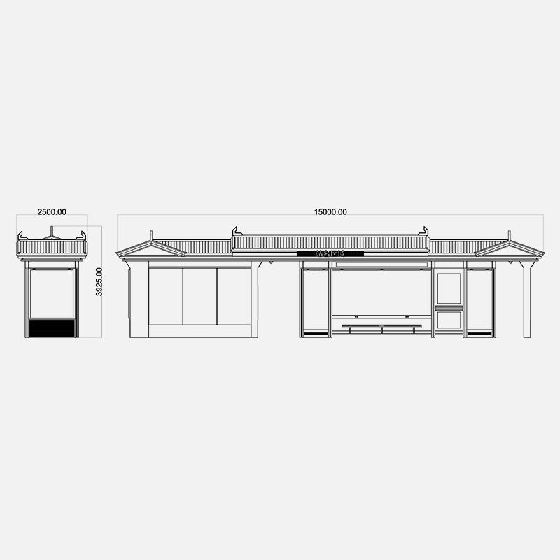 Outdoor Metal Bus Shelter-HCT-0113