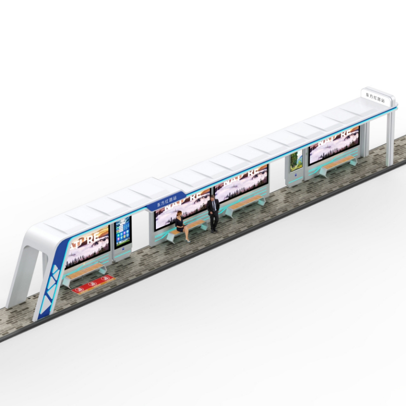 Outdoor Smart Metal Bus Stop Shelter-ZEMSO-HCT-0039