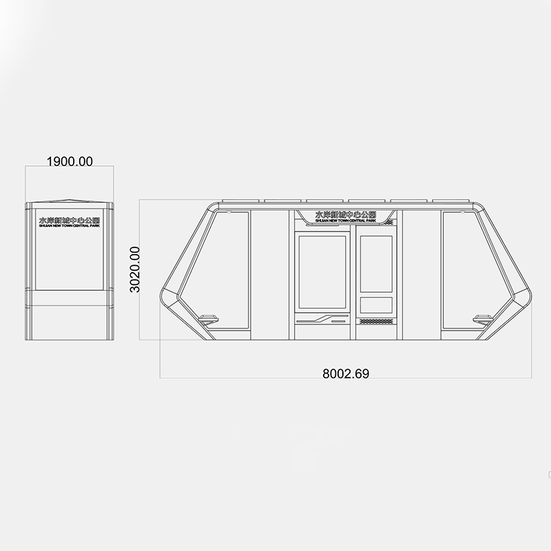 Metal Bus Stop Shelter-HCT-0135