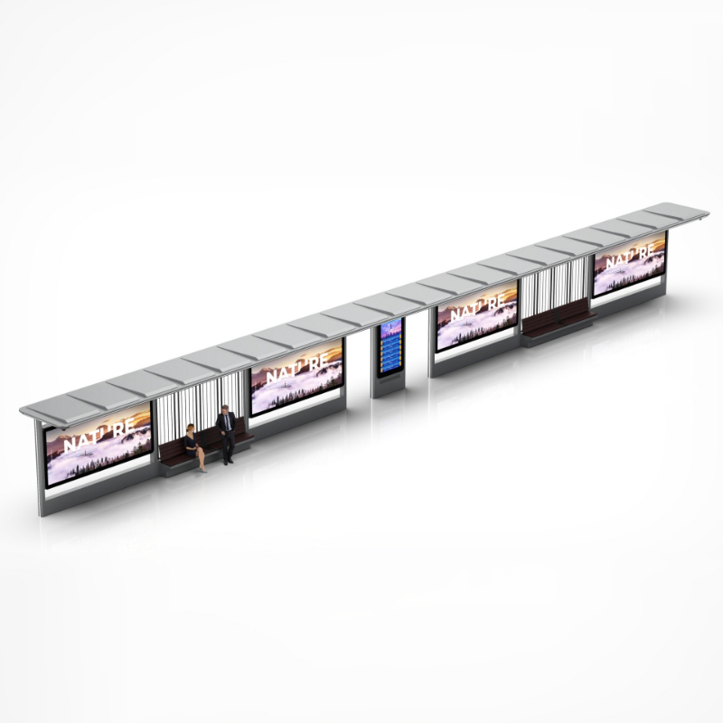 Outdoor Smart Metal Bus Stop with Seats -ZEMSO-HCT-0056