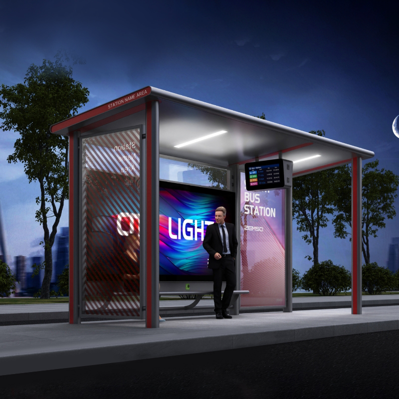 Metal Bus Stop Shelter Design-HCT-0069