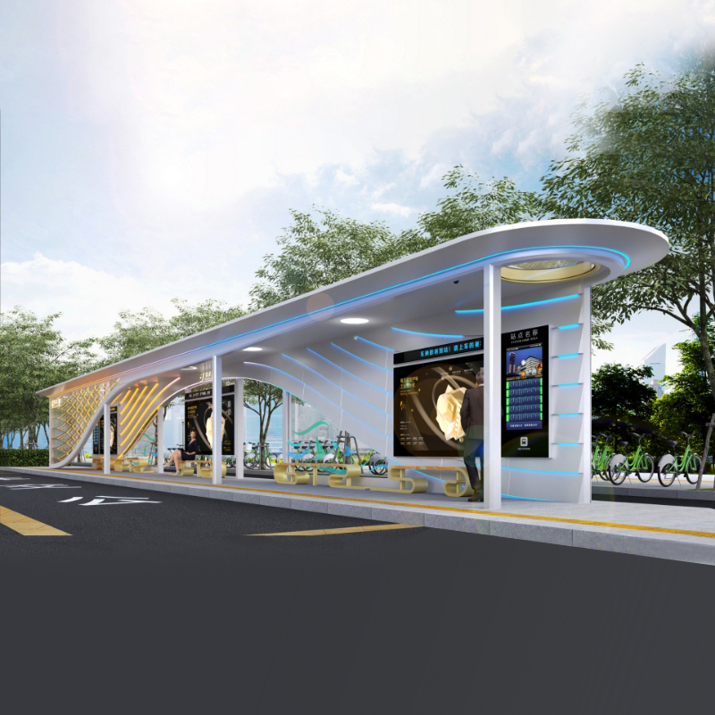 Customized Stainless Steel Bus Stop-HCT-0077