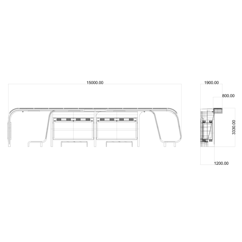 Bus Stop Shelter With Kiosk-HCT-0075