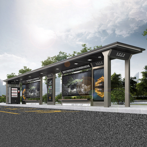 Outdoor Metal Bus Shelter-HCT-0113