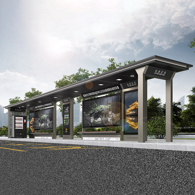 Outdoor Metal Bus Shelter-HCT-0113