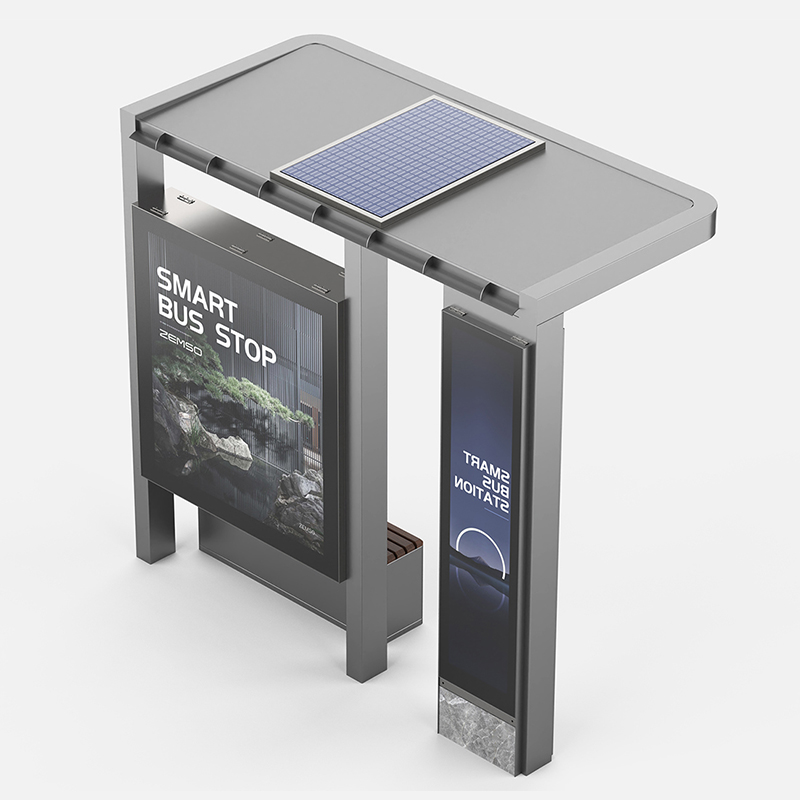 Outdoor Modern Bus Stop Shelter-HCT-0121