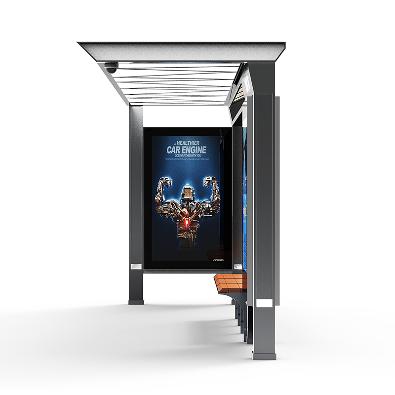 Moderm Metal Bus Stop Shelter-HCT-0133