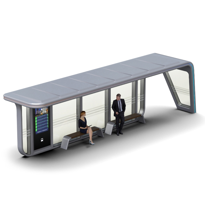Smart Bus Stop Shelter with Bench-ZEMSO-HCT-0079
