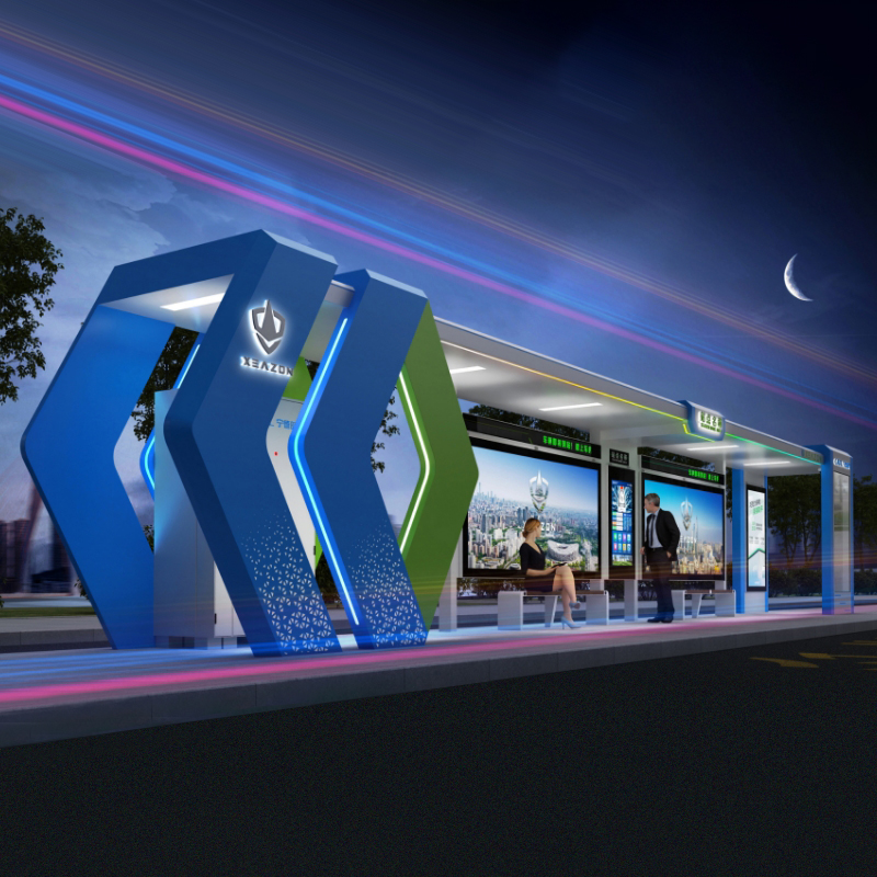 Smart Bus Shelter with Digital Signage-ZEMSO-HCT-0080