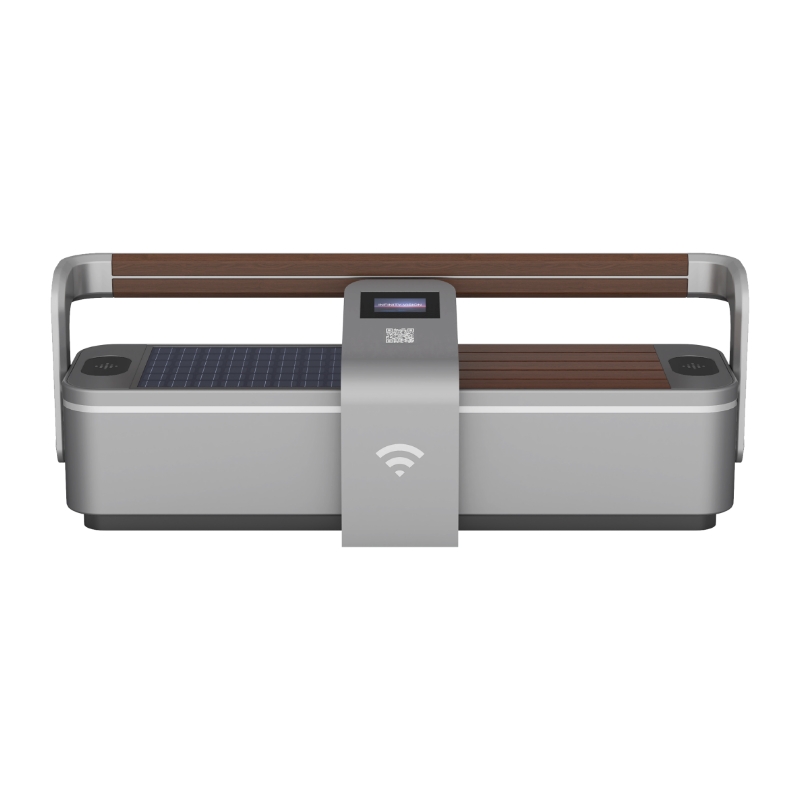 Eco-Friendly Solar Bench with Advertising LCD Screen ZEMSO-ZY-0003
