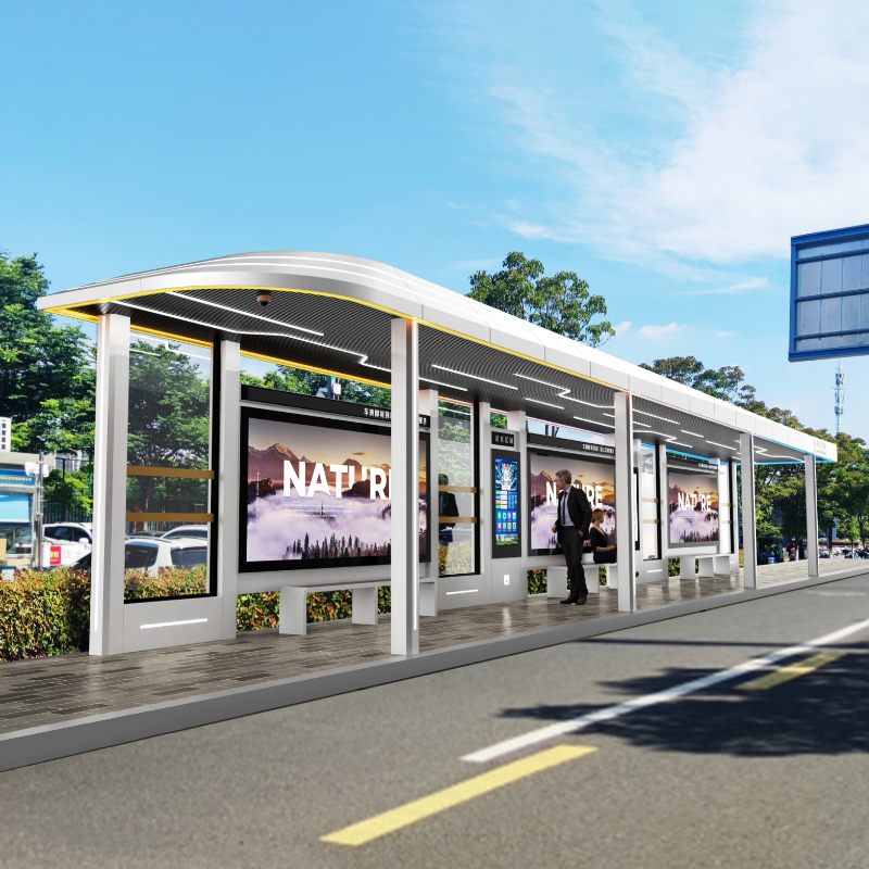 Smart City Metal Bus Shelter-ZEMSO-HCT-0062
