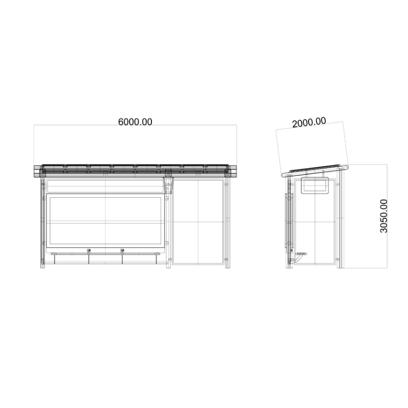 Metal Bus Stop Shelter Design-HCT-0069