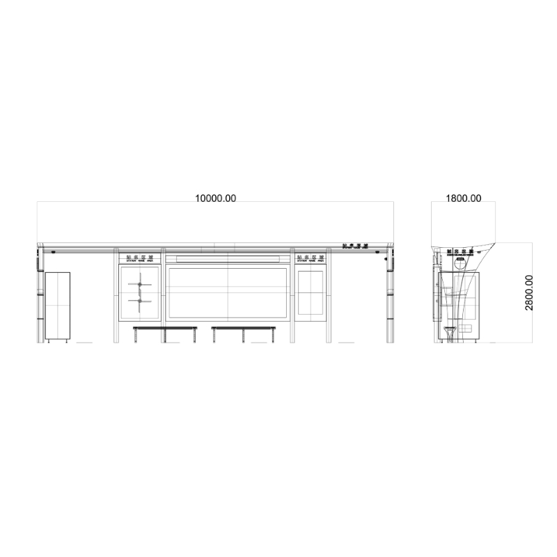 Metal Bus Stop Shelter-HCT-0067