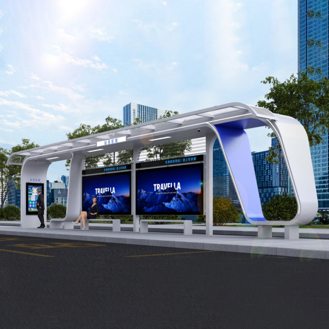 Bus Stop Shelter With Kiosk-HCT-0075
