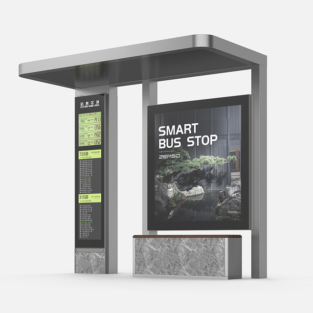 Outdoor Modern Bus Stop Shelter-HCT-0121