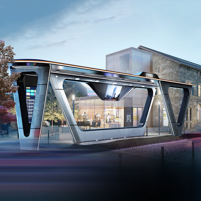 Modern Metal Bus Stop-HCT-0136
