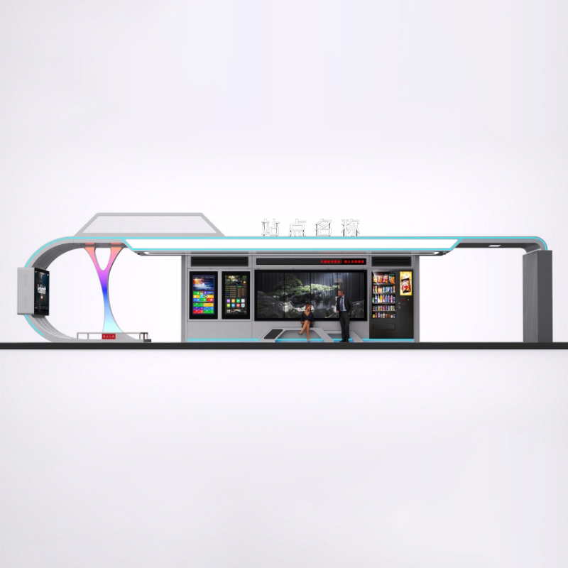 Outdoor Smart Bus Stop Shelter-ZEMSO-HCT-0028