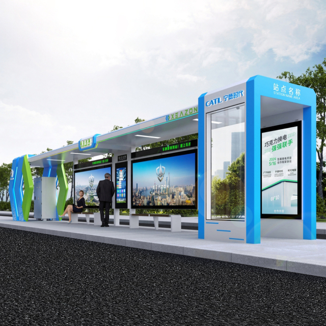 Smart Bus Shelter with Digital Signage-ZEMSO-HCT-0080