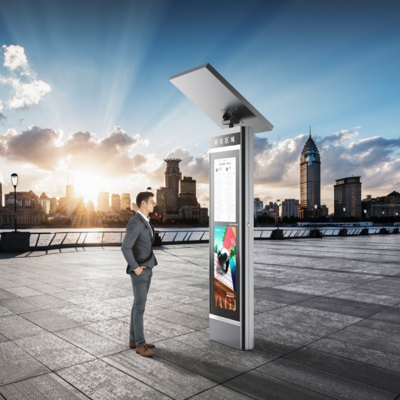Outdoor Smart Solar LCD Screen Bus Stop Signage ZEMSO-DZZP-0026