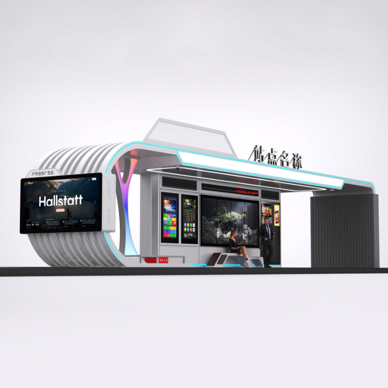 Outdoor Smart Bus Stop Shelter-ZEMSO-HCT-0028