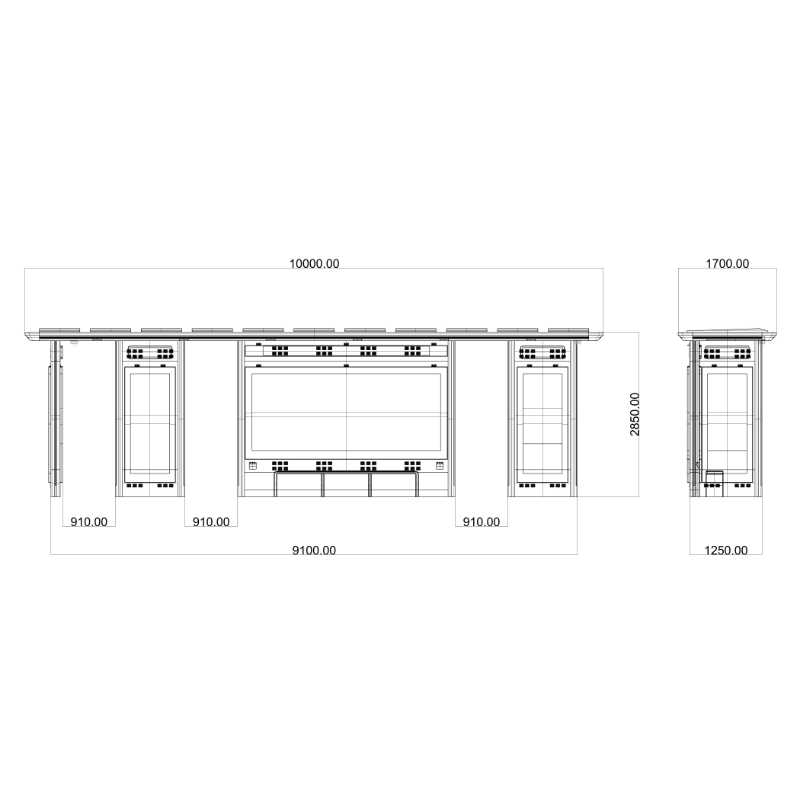 Outdoor Smart Metal Bus Stop Station-ZEMSO-HCT-0008