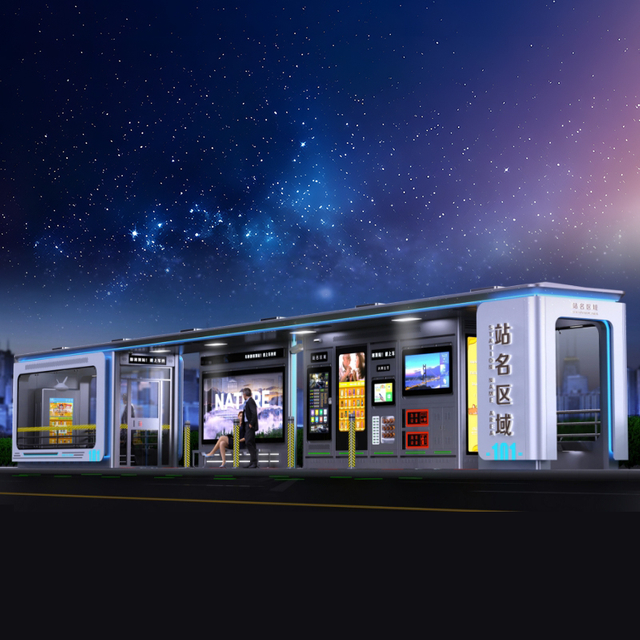 Outdoor Metal Bus Shelter Station-ZEMSO-HCT-0009