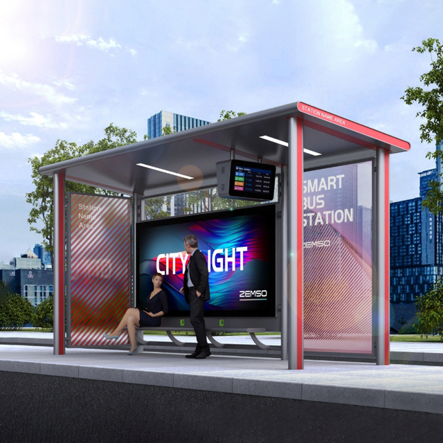 Metal Bus Stop Shelter Design-HCT-0069