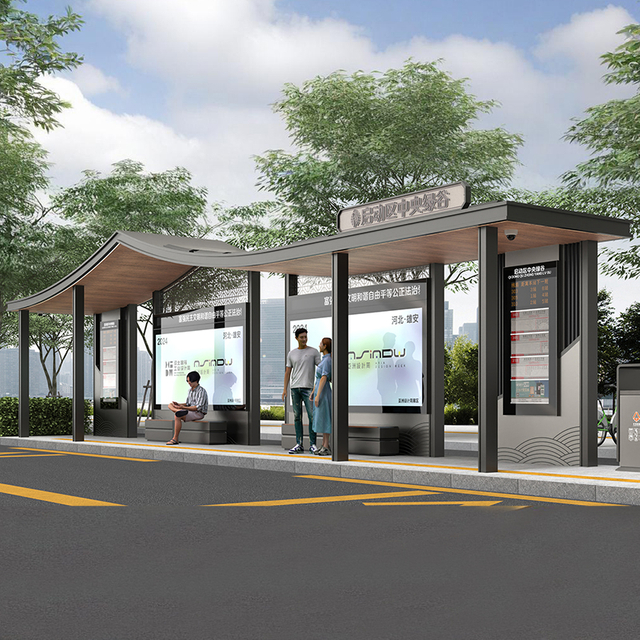 Modern Solar Bus Stop Shelter-HCT-0119