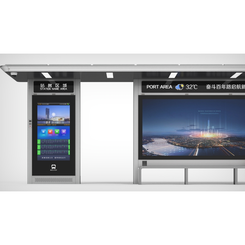 Outdoor Urban Furniture Stainless Steel Bus Shelter-ZEMSO-HCT-0005