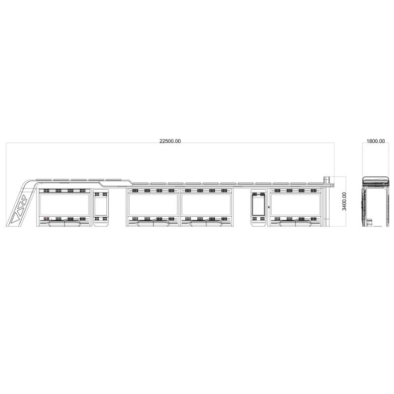 Outdoor Smart Metal Bus Stop Shelter-ZEMSO-HCT-0039