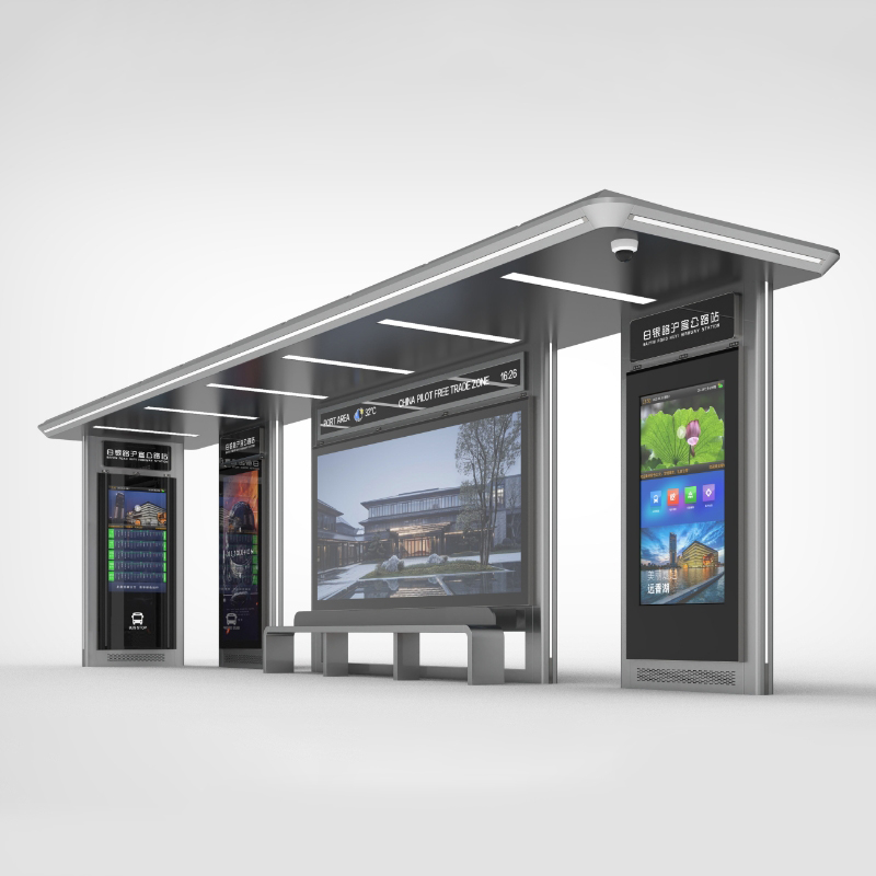 Outdoor Steel Structure Bus Shelter-ZEMSO-HCT-0002