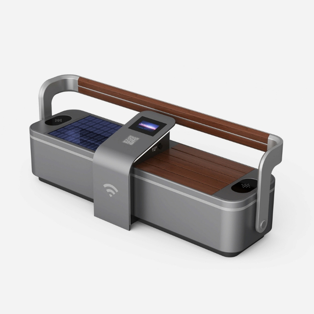 Eco-Friendly Solar Bench with Advertising LCD Screen ZEMSO-ZY-0003