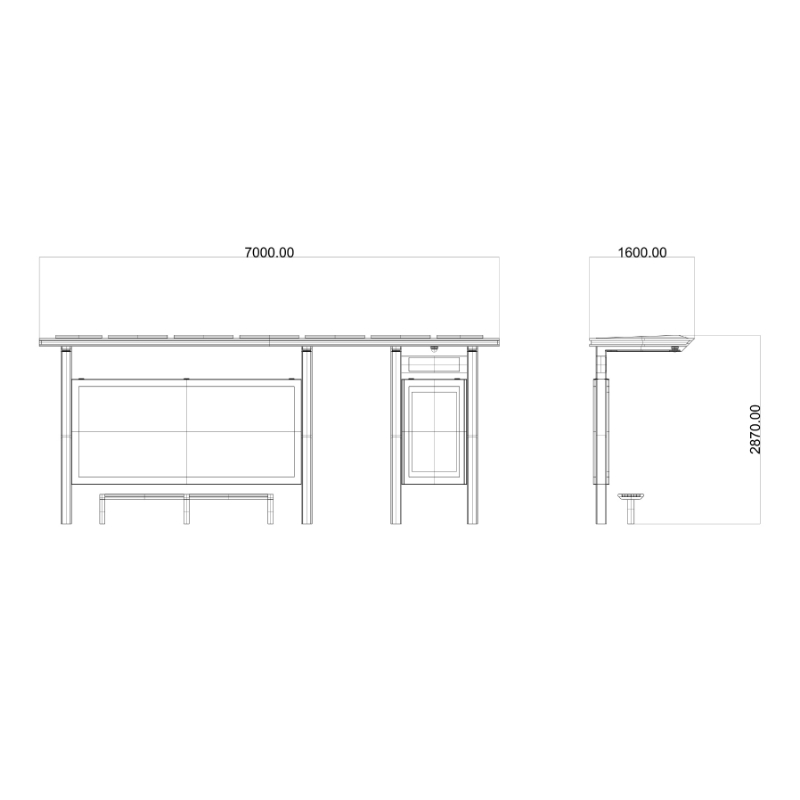Bus Stop Shelter with Bench-ZEMSO-HCT-0085