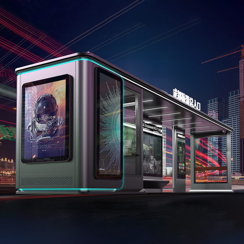 Outdoor Metal Bus Shelter For Sale-HCT-0125