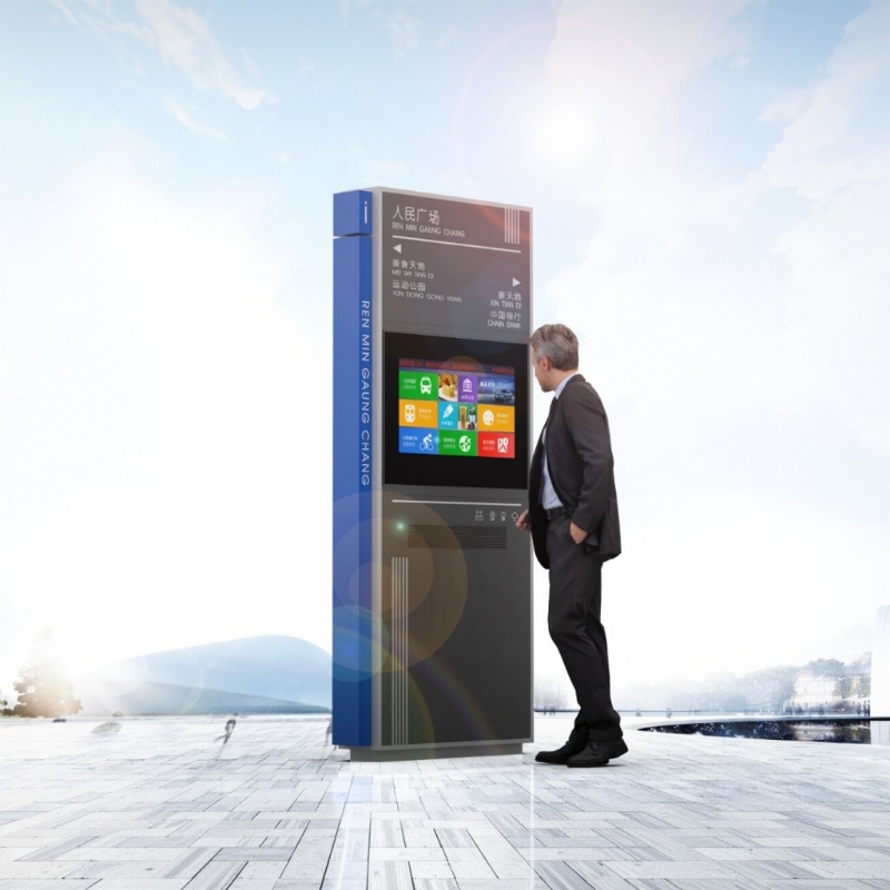Outdoor Smart LCD Bus Stop Advertising Digital Signage ZEMSO-DZZP-0021