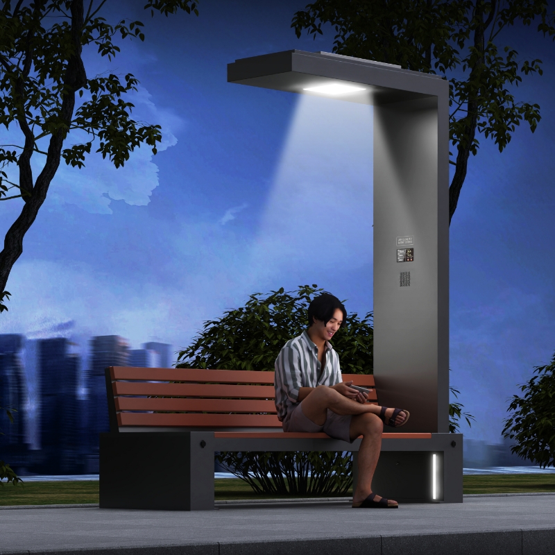  Durable Solar-Powered Bench with Energy Storage ZEMSO-ZY-0008