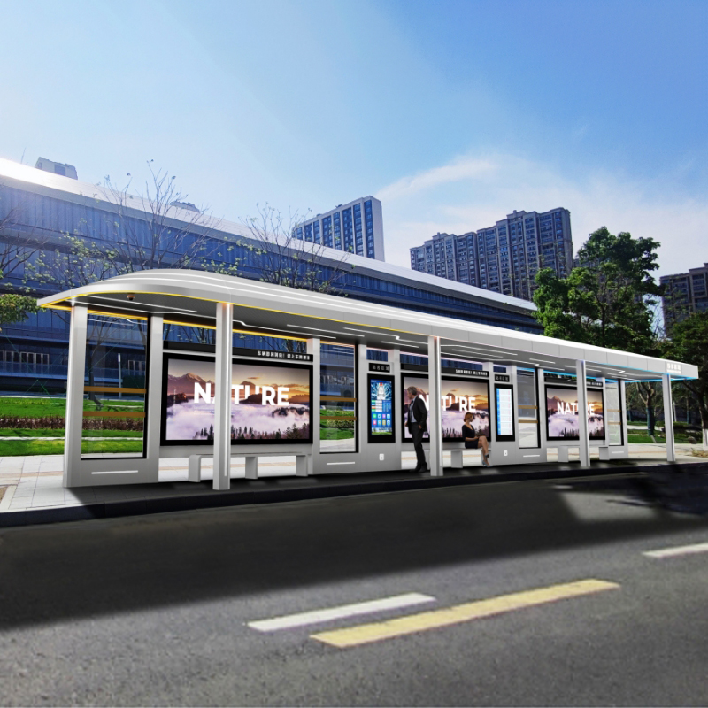 Smart City Metal Bus Shelter-ZEMSO-HCT-0062