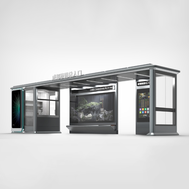 Outdoor City Furniture Stainless Steel Bus Shelter-ZEMSO-HCT-0006