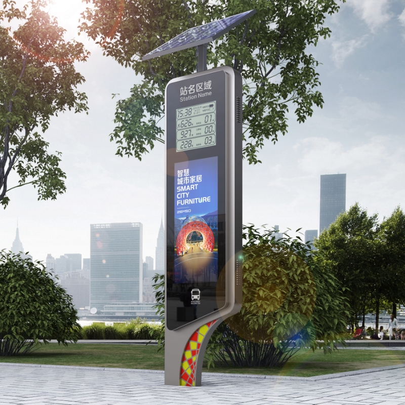 Outdoor Solar Bus Stop Digital Display ZEMSO-DZZP-0006
