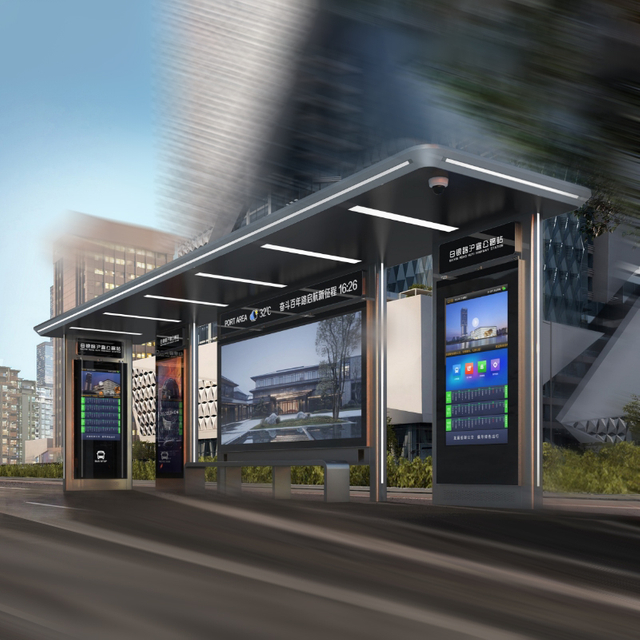 Outdoor Steel Structure Bus Shelter-ZEMSO-HCT-0002