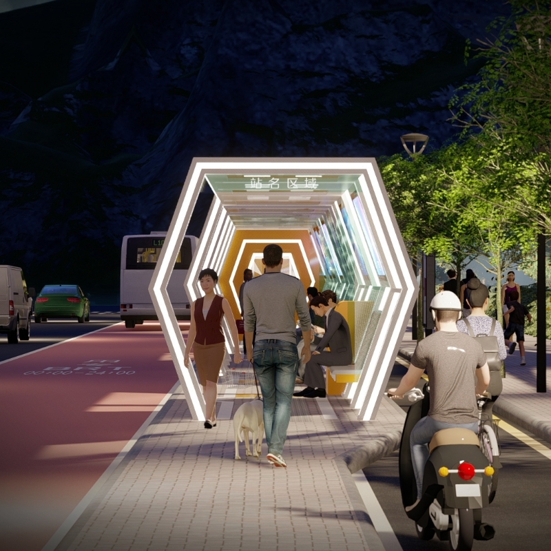 Smart Bus Shelter with Digital Signage-ZEMSO-HCT-0099