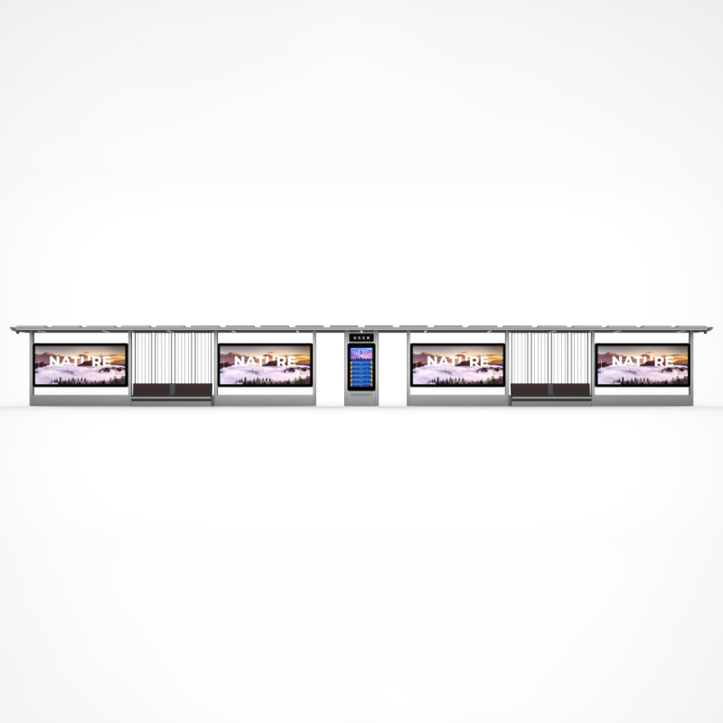 Outdoor Smart Metal Bus Stop with Seats -ZEMSO-HCT-0056
