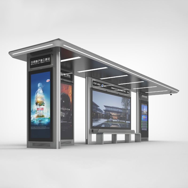 Outdoor Steel Structure Bus Shelter-ZEMSO-HCT-0002