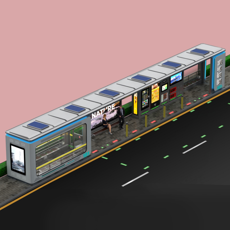 Outdoor Metal Bus Shelter Station-ZEMSO-HCT-0009