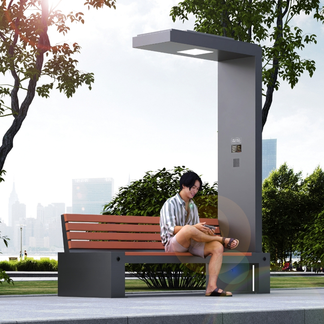  Durable Solar-Powered Bench with Energy Storage ZEMSO-ZY-0008