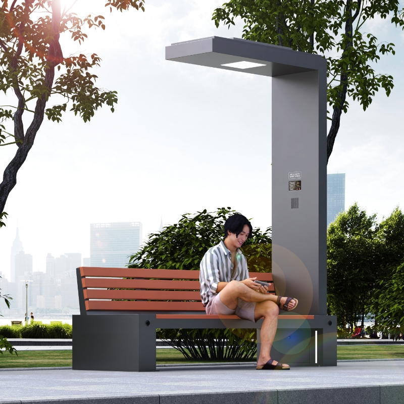  Durable Solar-Powered Bench with Energy Storage ZEMSO-ZY-0008