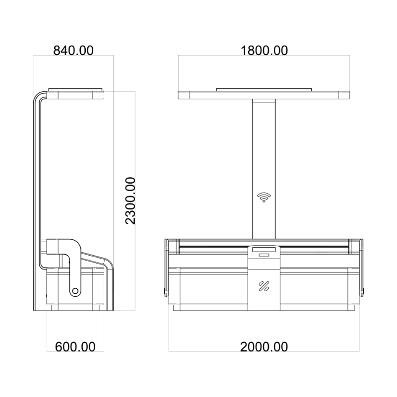 Waiting Bus Station Smart Solar Bench ZEMSO-ZY-0013